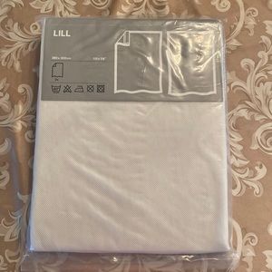 NWT IKEA mesh poly curtains (2) 110”x118” white